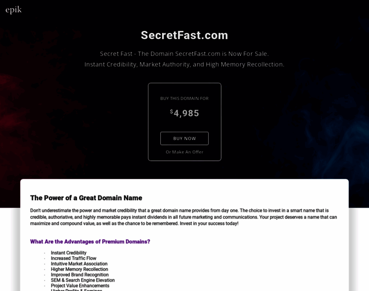 Secretfast.com thumbnail