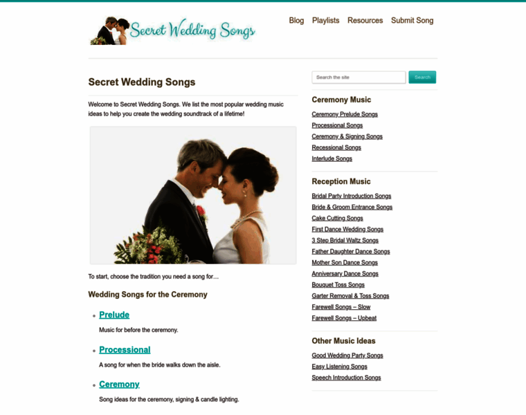 Secretweddingsongs.com thumbnail