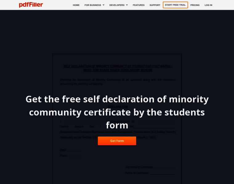 Self-declaration-community-student.pdffiller.com thumbnail
