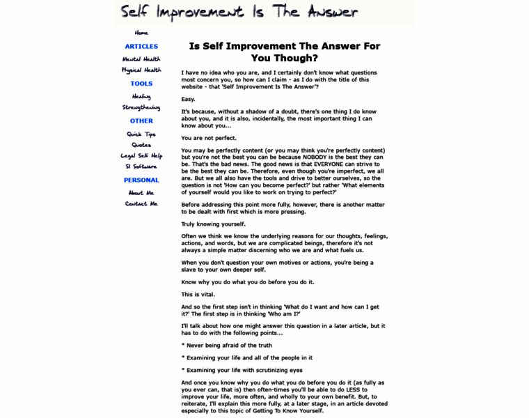 Self-improvement-is-the-answer.com thumbnail