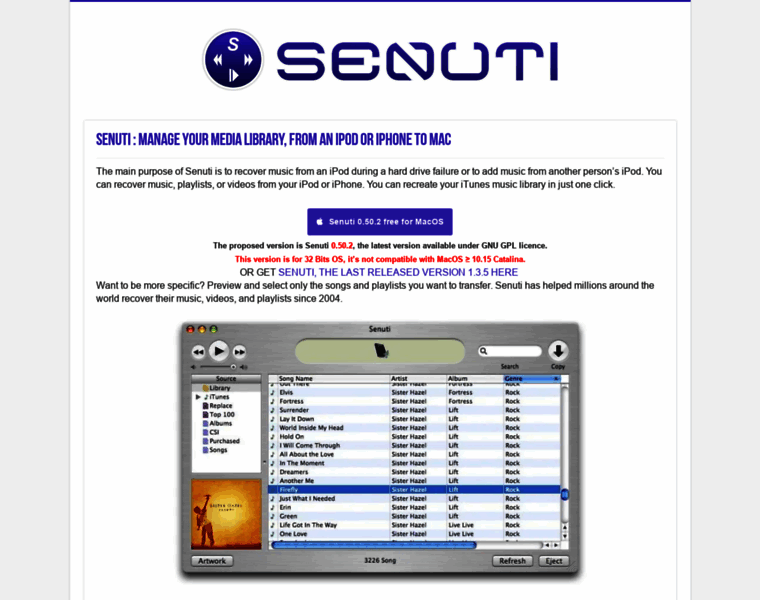 Senuti.org thumbnail