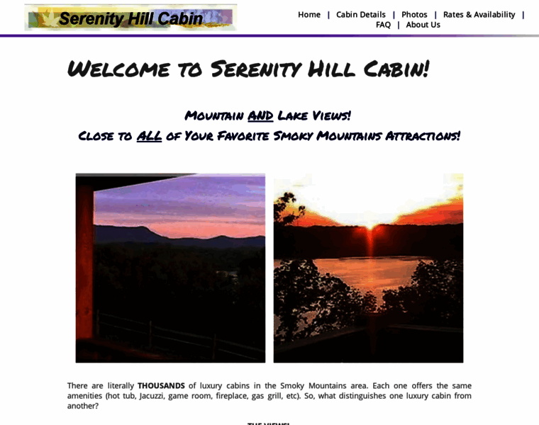 Serenityhillcabin.com thumbnail