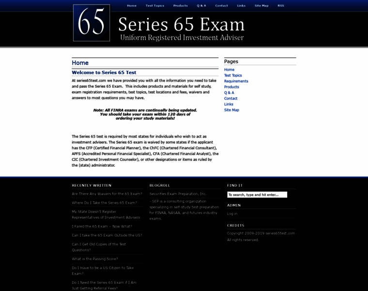 Series65test.com thumbnail