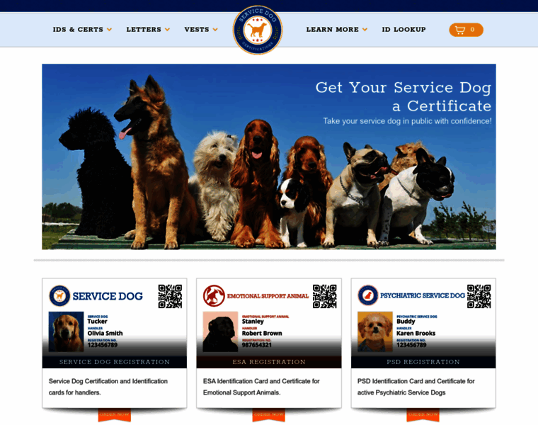 Servicedogcertifications.org thumbnail