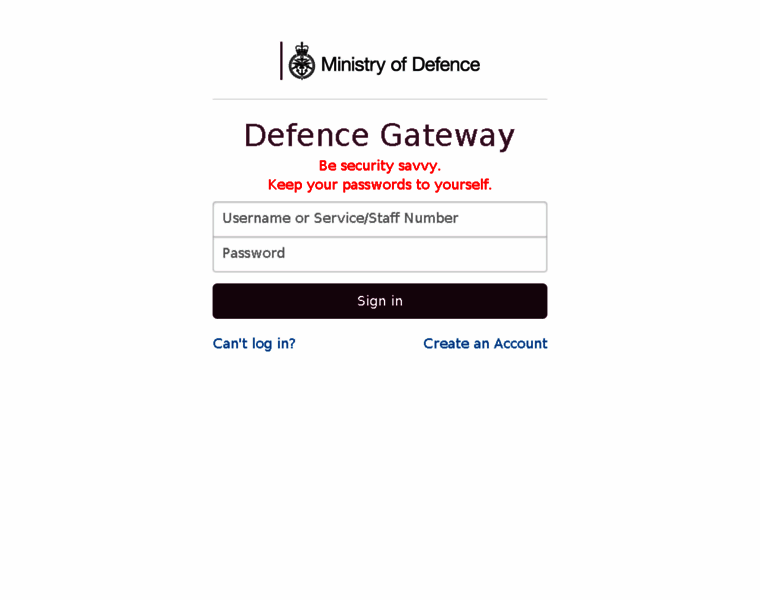 Services.defencegateway.mod.uk thumbnail