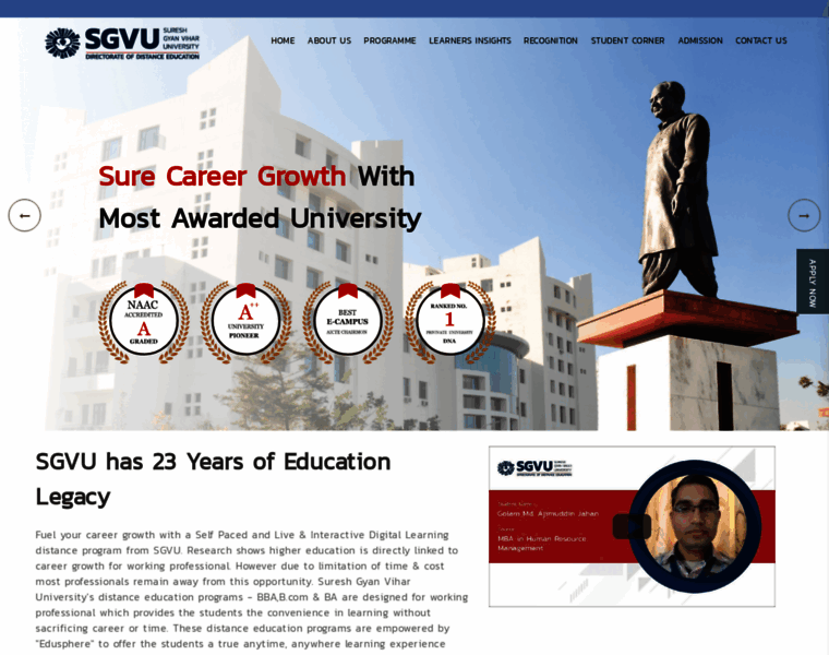 Sgvu.edu.in thumbnail