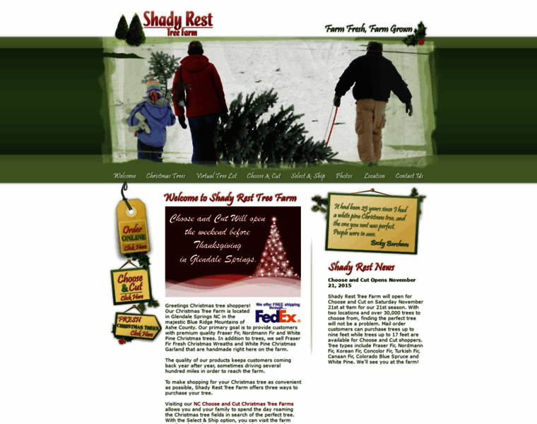 Shadyresttreefarm.com thumbnail