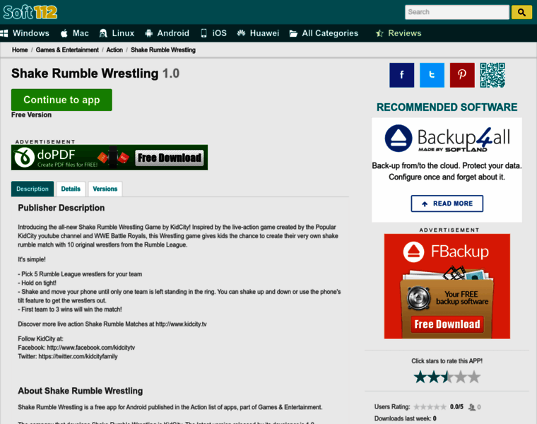 Shake-rumble-wrestling.soft112.com thumbnail