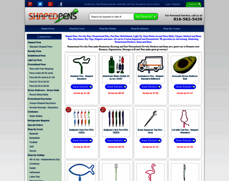 Shapedpens.com thumbnail