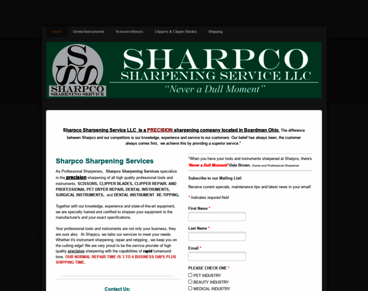 Sharpcosharpeningservice.com thumbnail