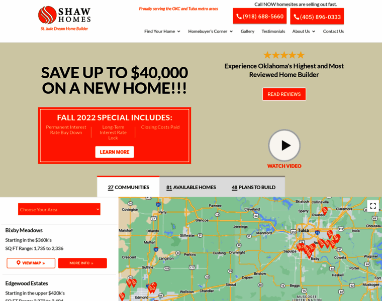 Shawhomes.com thumbnail