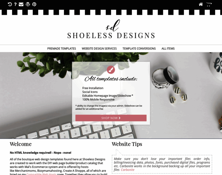 Shoelessdesigns.com thumbnail