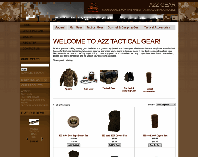 Shop.a2ztacticalgear.com thumbnail
