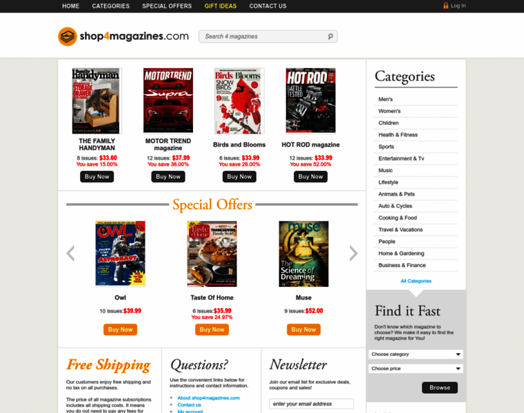 Shop4magazines.com thumbnail