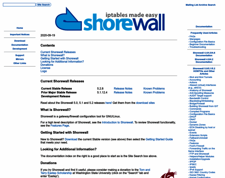 Shorewall.org thumbnail