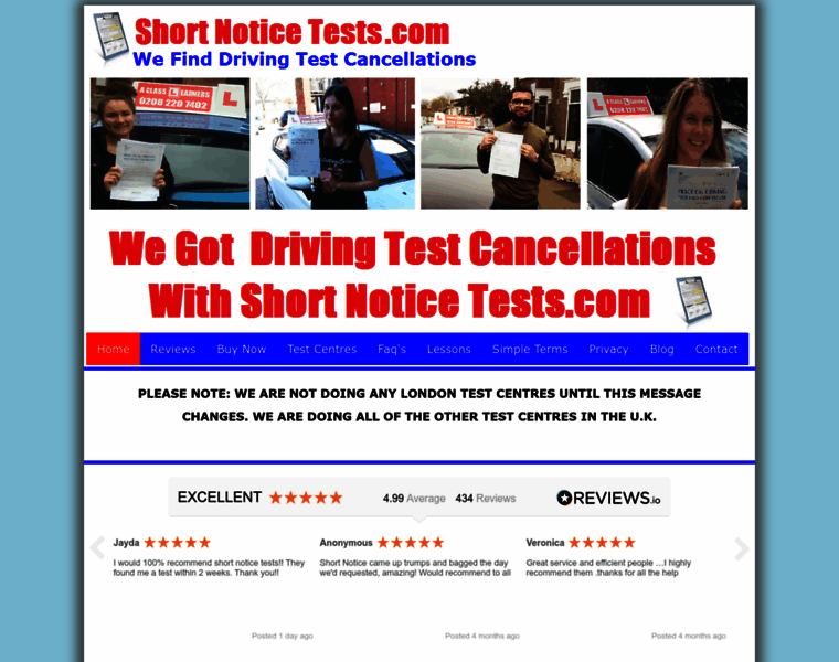 Shortnoticetests.com thumbnail