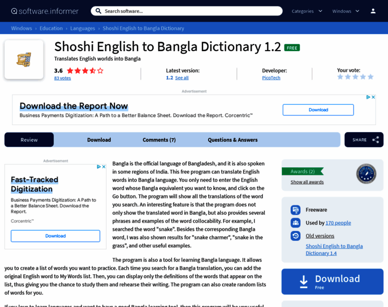 Shoshi-english-to-bangla-dictionary.software.informer.com thumbnail