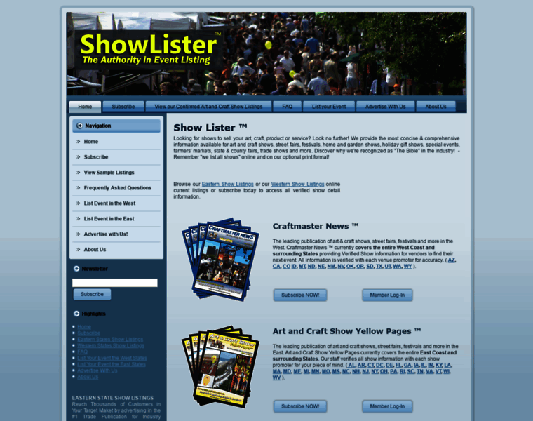 Showlister.com thumbnail