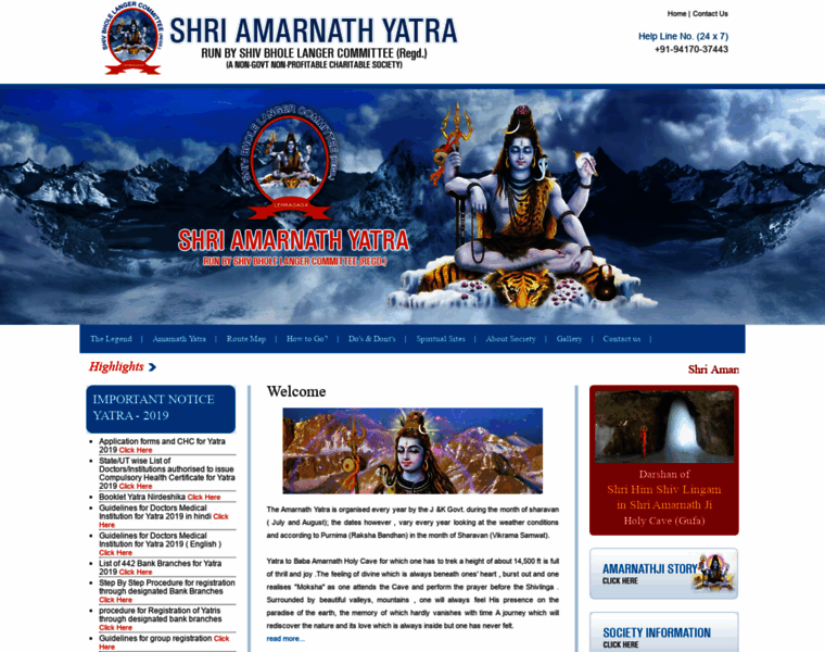Shriamarnathjiyatra.org thumbnail