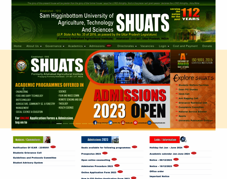 Shuats.edu.in thumbnail