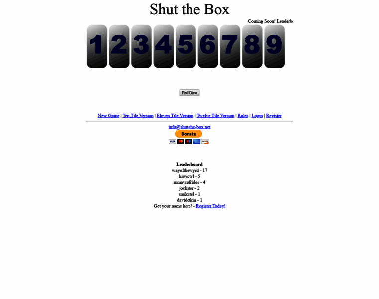 Shut-the-box.net thumbnail