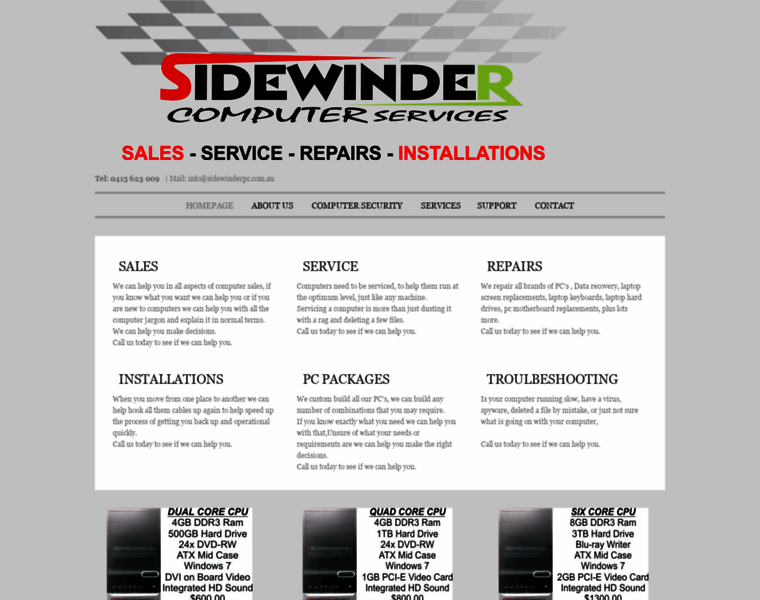 Sidewinderpc.com.au thumbnail