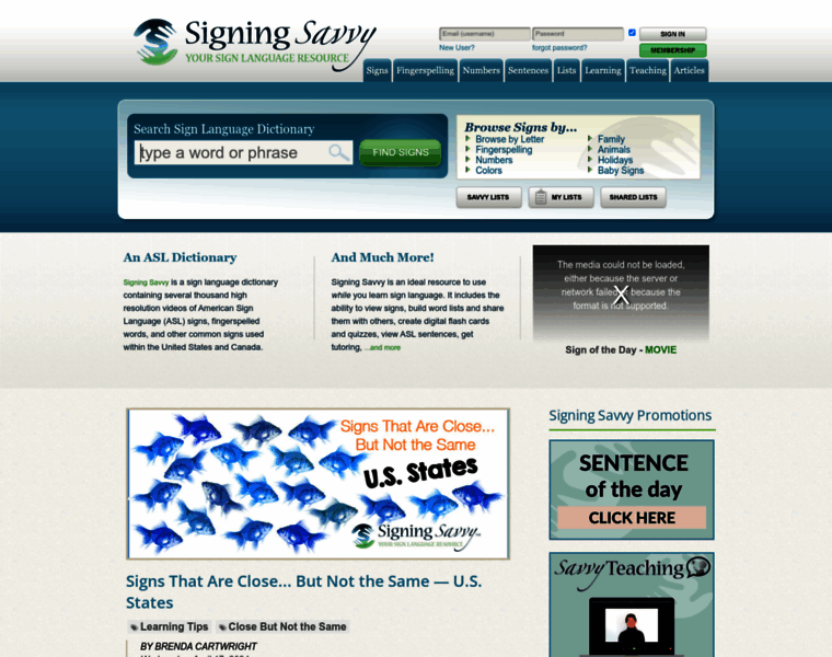 Signingsavvy.com thumbnail