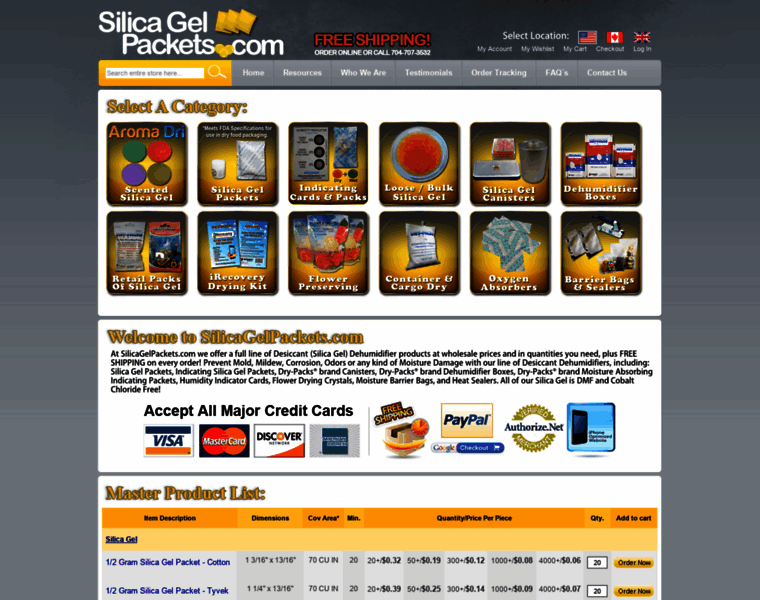 Silicagelpackets.com thumbnail