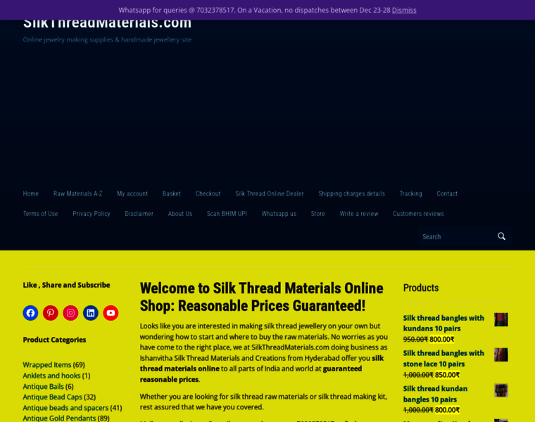 Silkthreadmaterials.com thumbnail