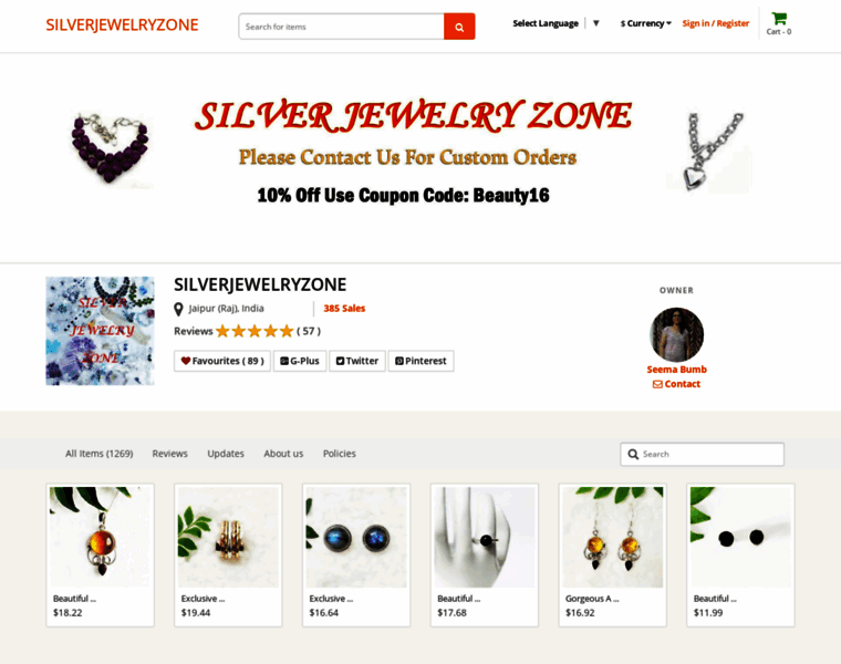 Silverjewelryzone.com thumbnail