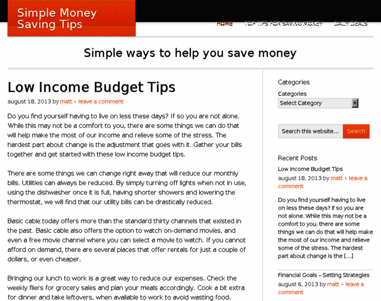 Simplemoneysavingtips.com thumbnail