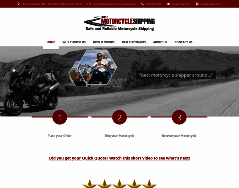 Simplymotorcycleshipping.com thumbnail
