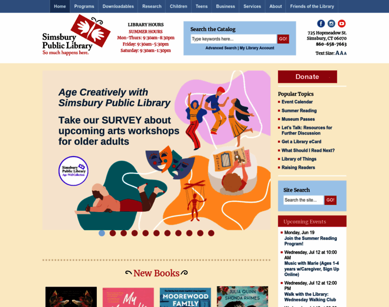 Simsburylibrary.info thumbnail