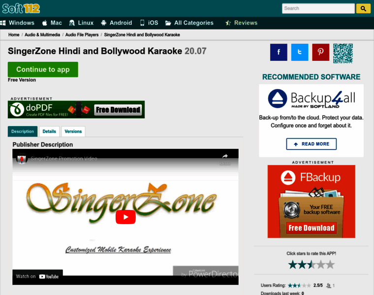 Singerzone-bollywood-karaoke.soft112.com thumbnail