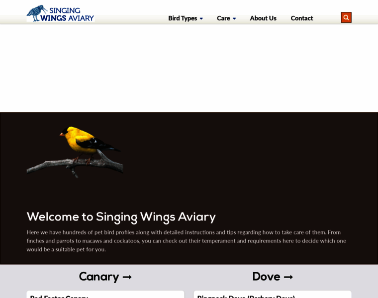 Singing-wings-aviary.com thumbnail