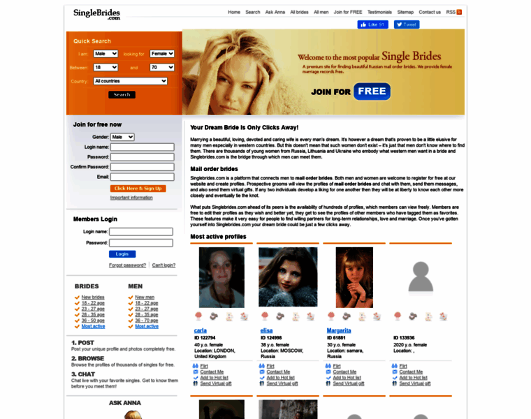 Singlebrides.com thumbnail