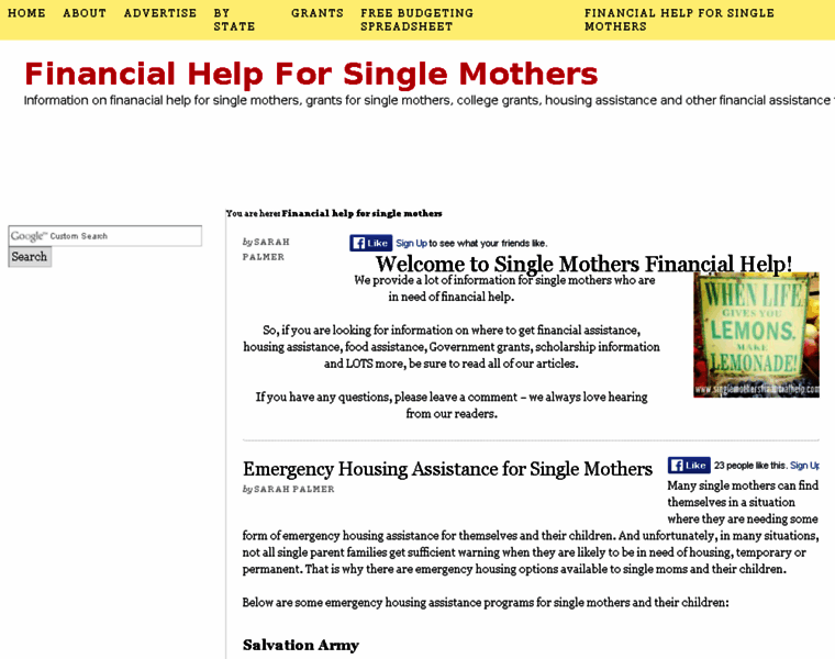 Singlemothersfinancialhelp.com thumbnail