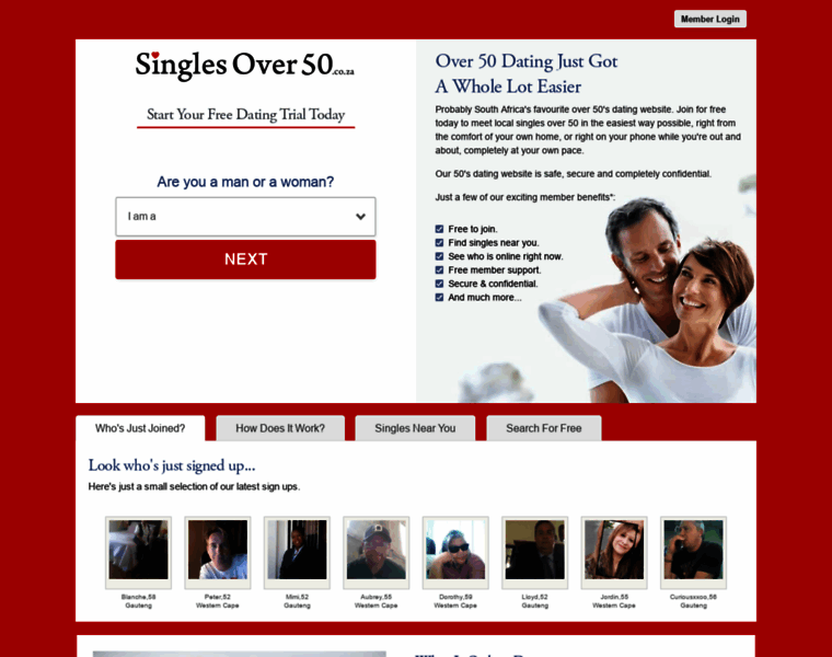 Singlesover50.co.za thumbnail
