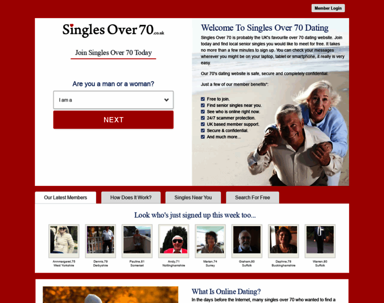 Singlesover70.co.uk thumbnail