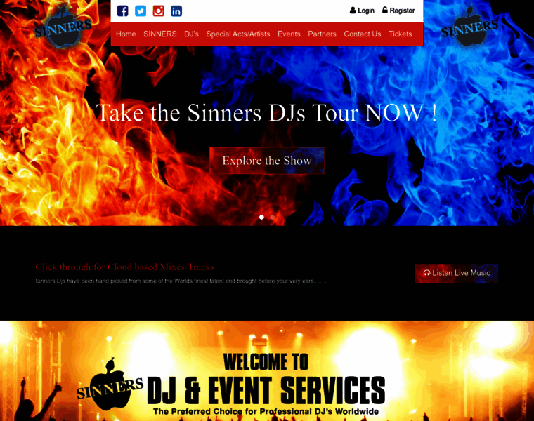 Sinners-djs.com thumbnail