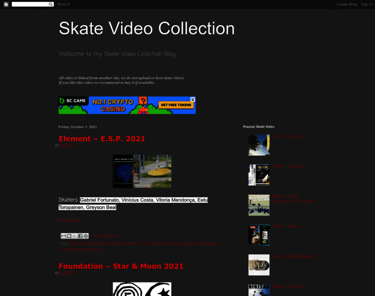 Skatevideocollectiondvd.blogspot.com thumbnail