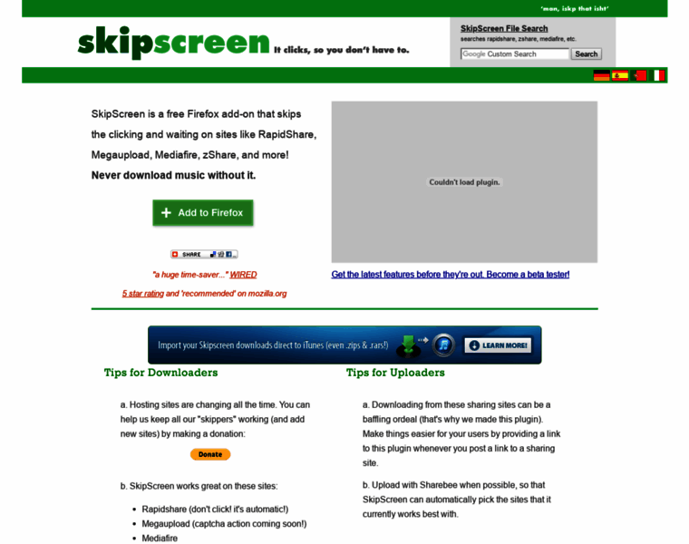 Skipscreen.com thumbnail