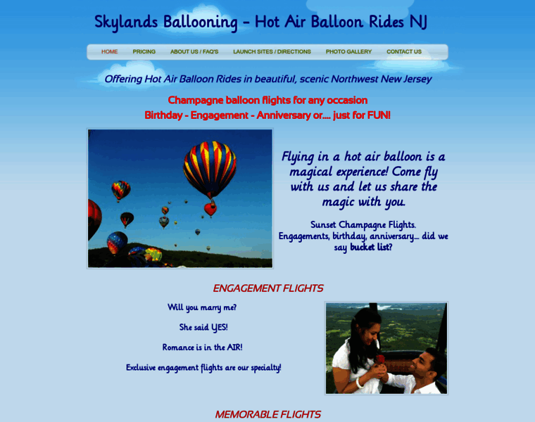 Skylandsballooning.com thumbnail