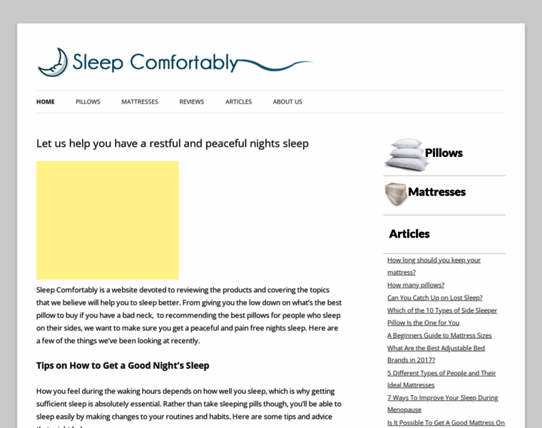 Sleepcomfortably.org thumbnail