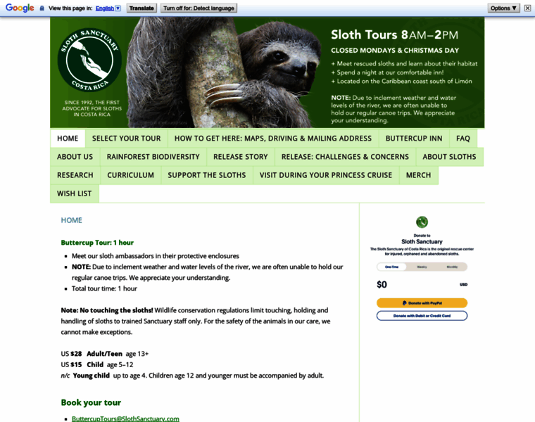 Slothsanctuary.com thumbnail
