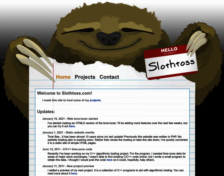Slothtoss.com thumbnail