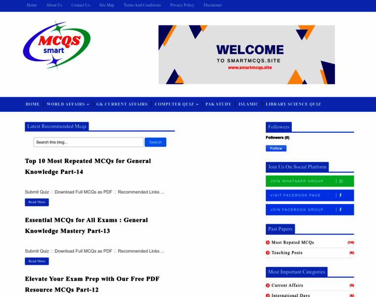 Smartmcqs.site thumbnail Smartmcqs.site thumbnail