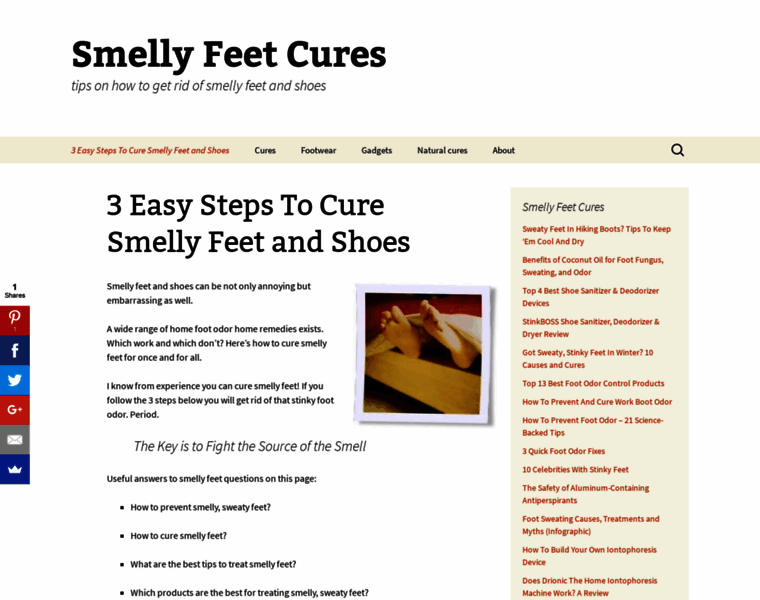 Smellyfeetcures.com thumbnail