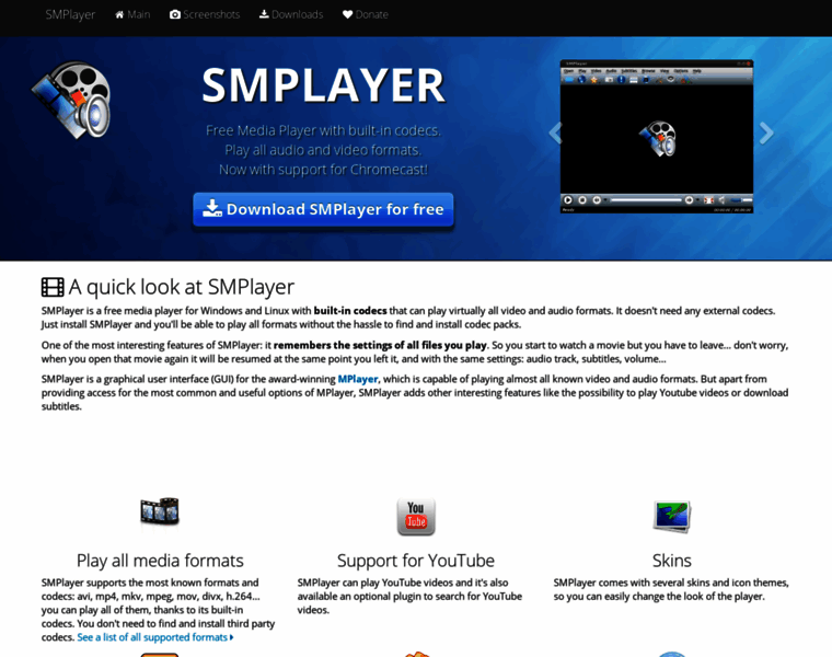 Smplayer.sourceforge.net thumbnail