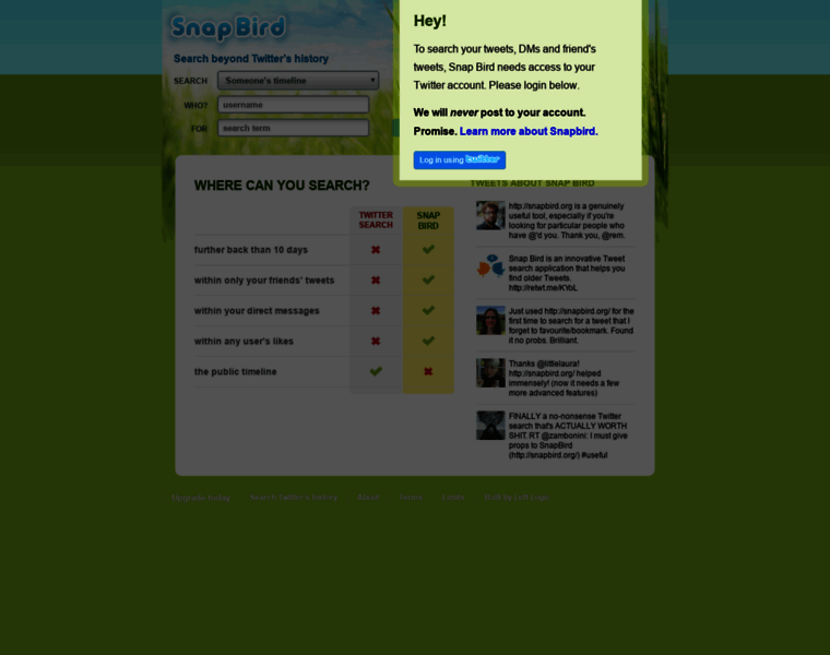 Snapbird.org thumbnail Snapbird.org thumbnail